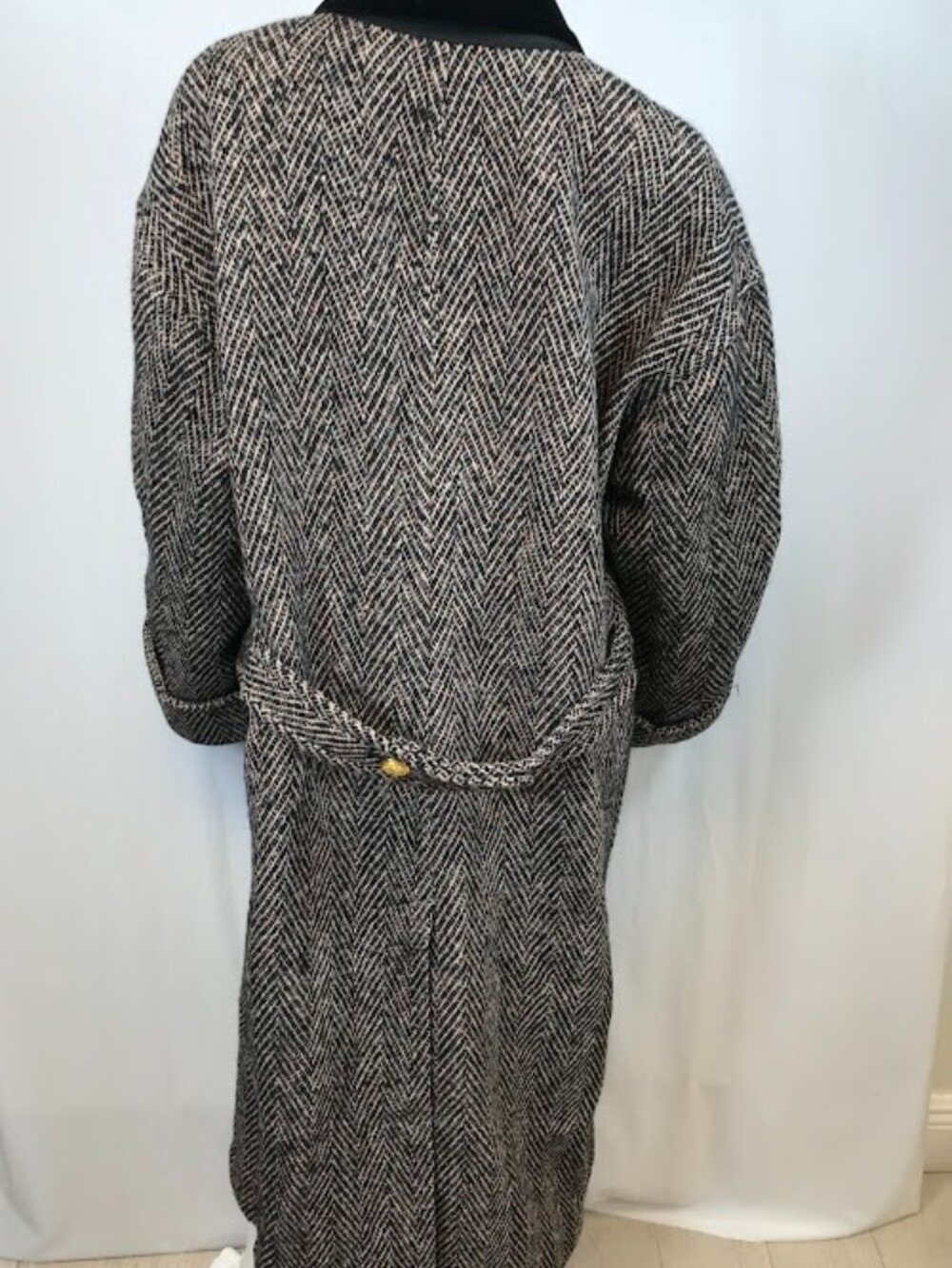 NWT Ronny Kobo Women's Kiki Charcoal Herringbone Coat Large - Picture 4 of 9